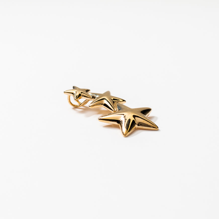 Triple Star Pendant in 10K Yellow Gold