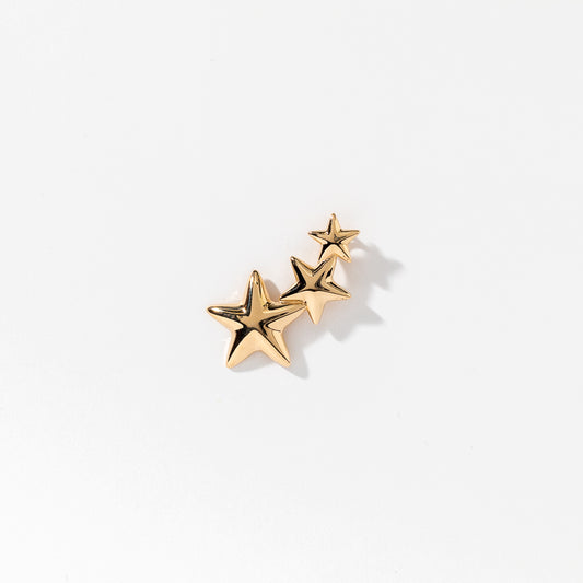 Triple Star Pendant in 10K Yellow Gold