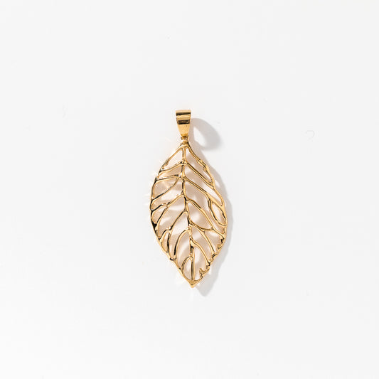 Leaf Pendant in 10K Yellow Gold