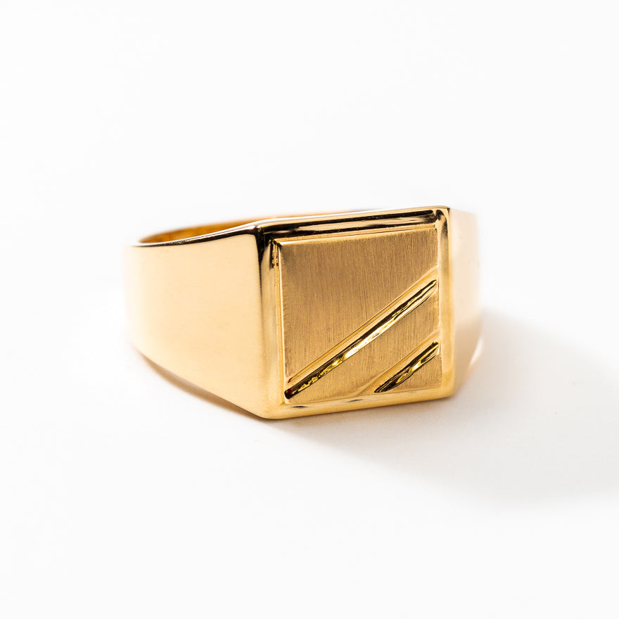 Men’s Square Signet Ring 10K Yellow Gold