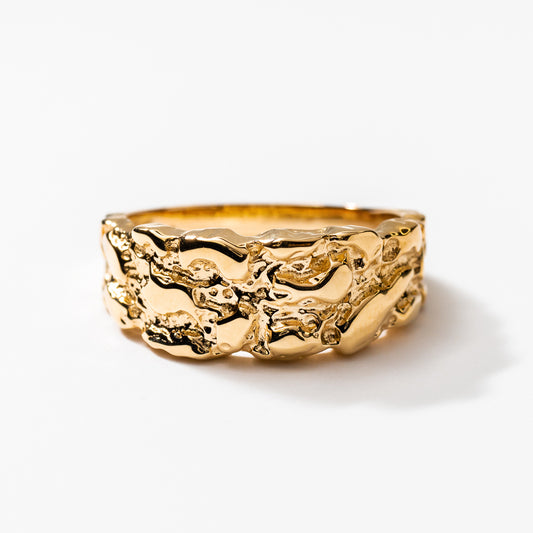Men's Gold Nugget Ring in 10K Yellow Gold