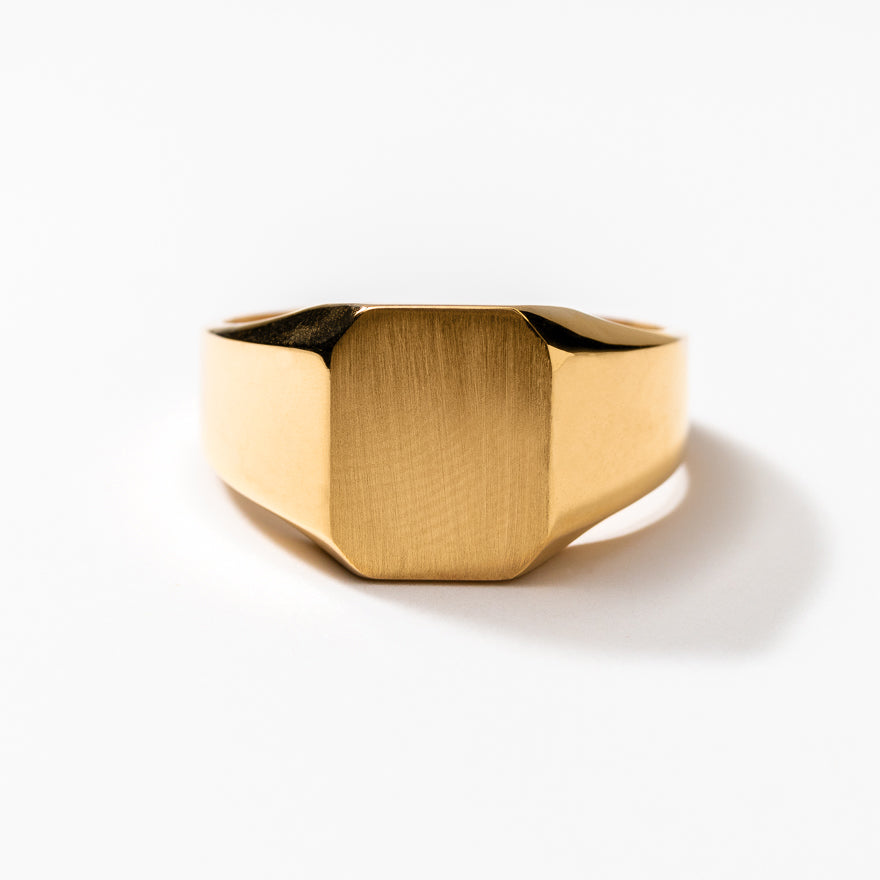 Men's Square Signet Ring in 10K Yellow Gold