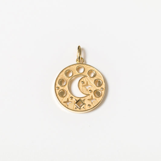 Moon Phase Talisman Pendant in 10K Yellow Gold