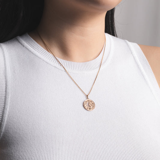 Moon Phase Talisman Pendant in 10K Yellow Gold