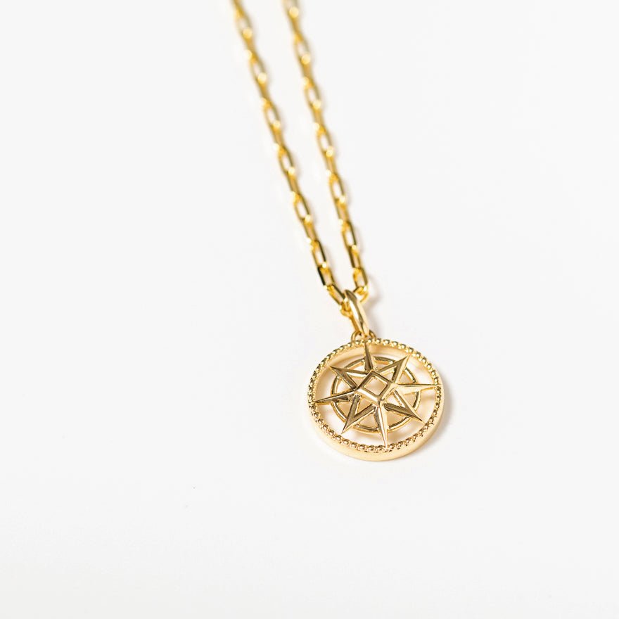 Compass Talisman Pendant in 10K Yellow Gold