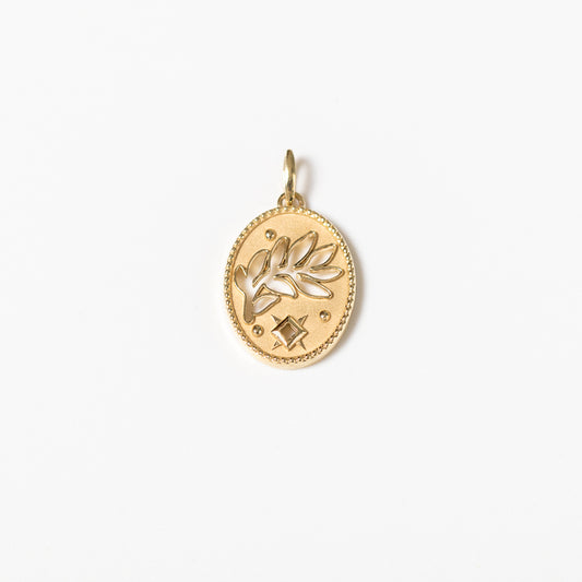 Olive Branch Talisman Pendant in 10K Yellow Gold