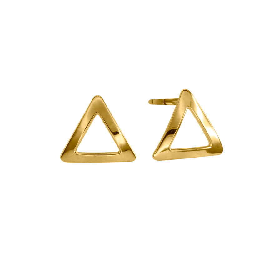 Triangle Stud Earrings in 10K Yellow Gold