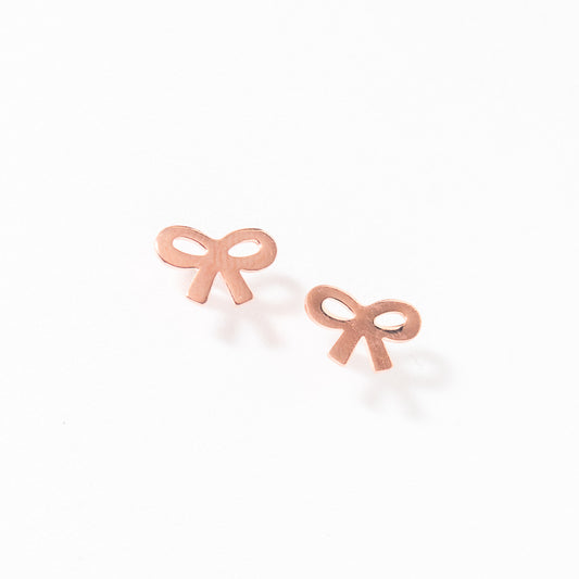 Bow Stud Earrings in 10K Rose Gold