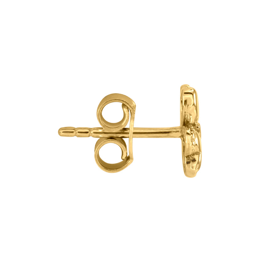 Three Leaf Clover Stud Earrings in 10K Yellow Gold