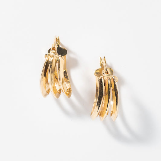 Triple Hoop Earrings in 10K Yellow Gold