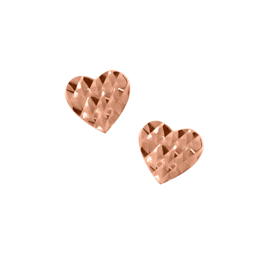 Heart Stud Earrings in 10K Rose Gold – Ann-Louise Jewellers