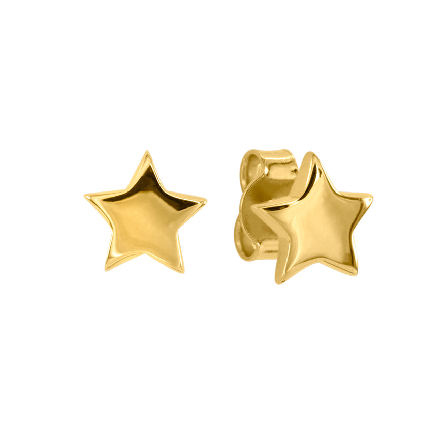 Star Stud Earrings in 10K Yellow Gold