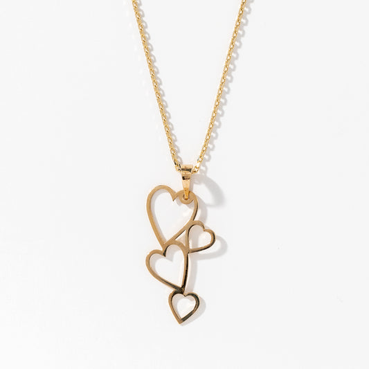 Open Heart Necklace in 10K Yellow Gold