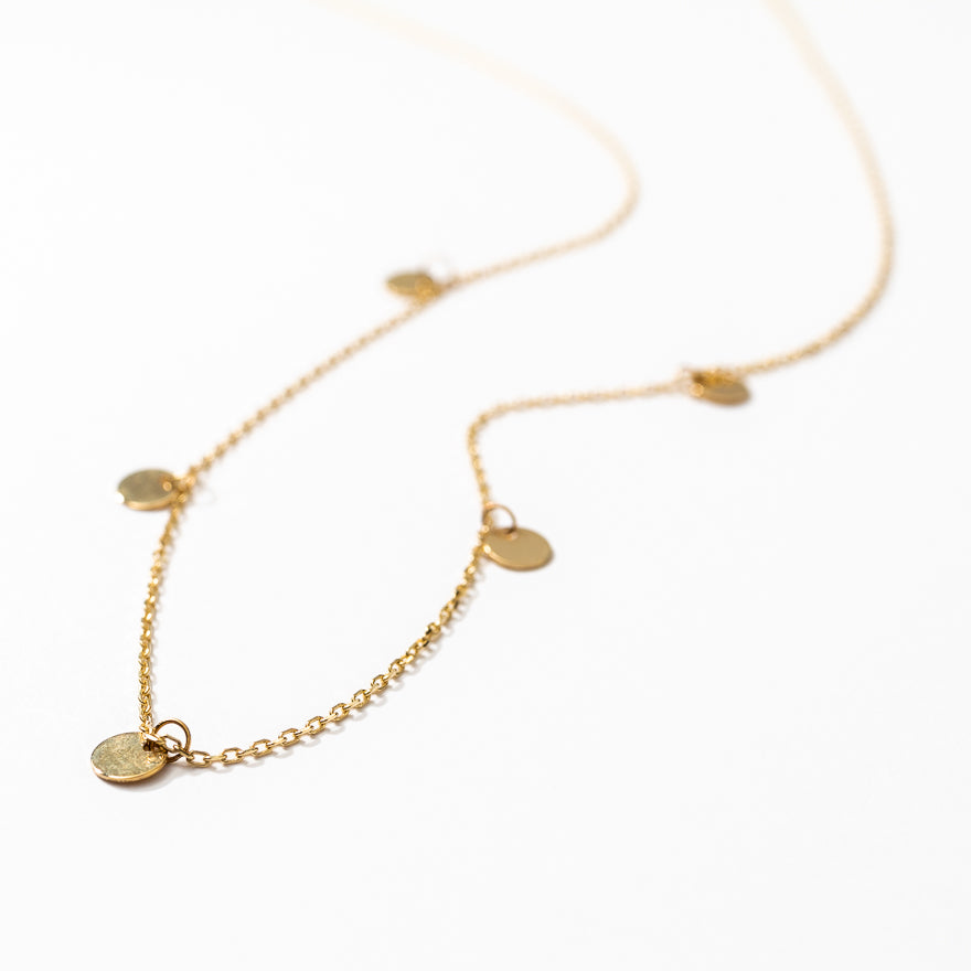 Circle Charm Chain Necklace in 10K Yellow Gold