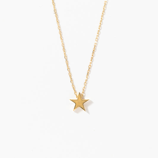 Petite Star Charm Pendant Necklace in 10K Yellow Gold