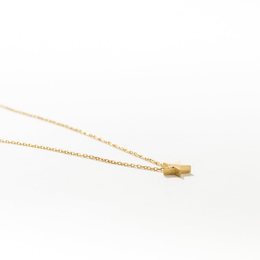 Petite Star Charm Pendant Necklace in 10K Yellow Gold