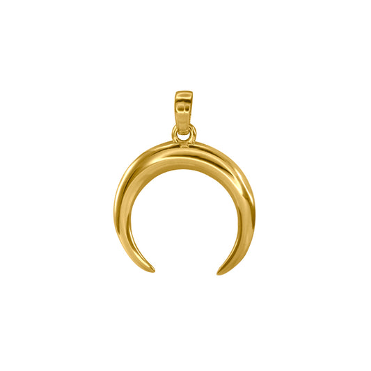 Crescent Horn Pendant in 10K Yellow Gold