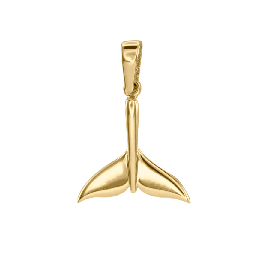 Whale Tail Pendant in 10K Yellow Gold