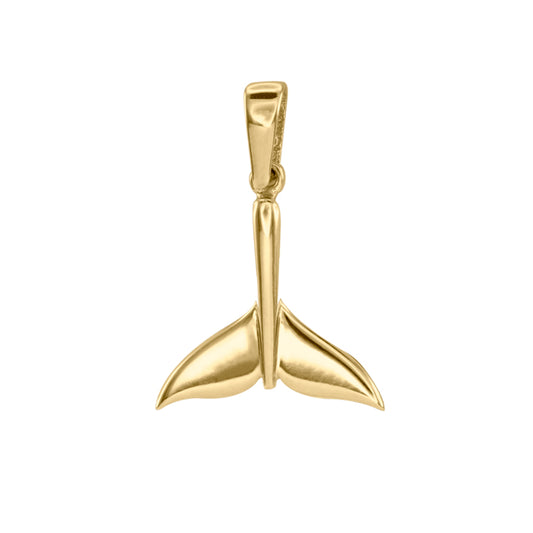 Whale Tail Pendant in 10K Yellow Gold