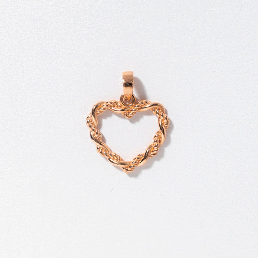 Braided Heart Pendant in 10K Rose Gold