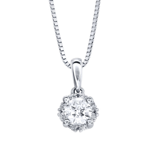 Diamond Pendant Necklace in 14K White Gold (0.25 ct tw)