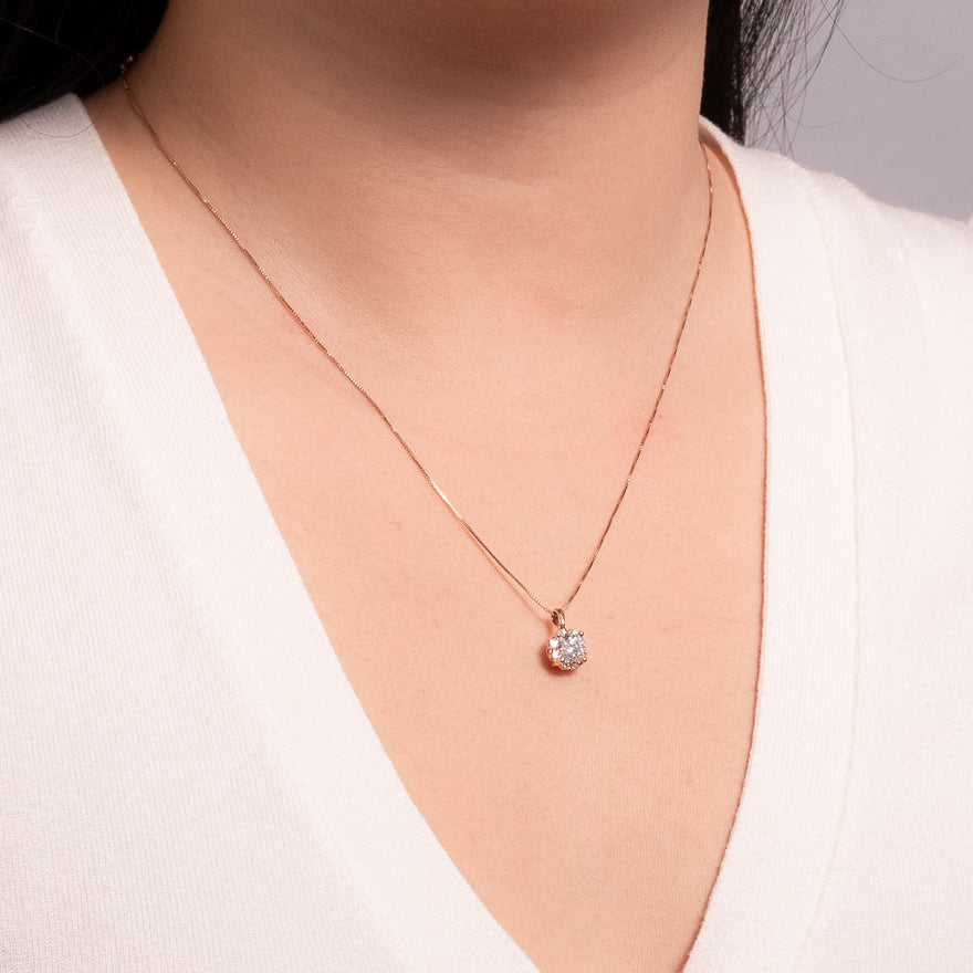 0.36 carat Circular Diamond Necklace on 14K White Gold | Marctarian