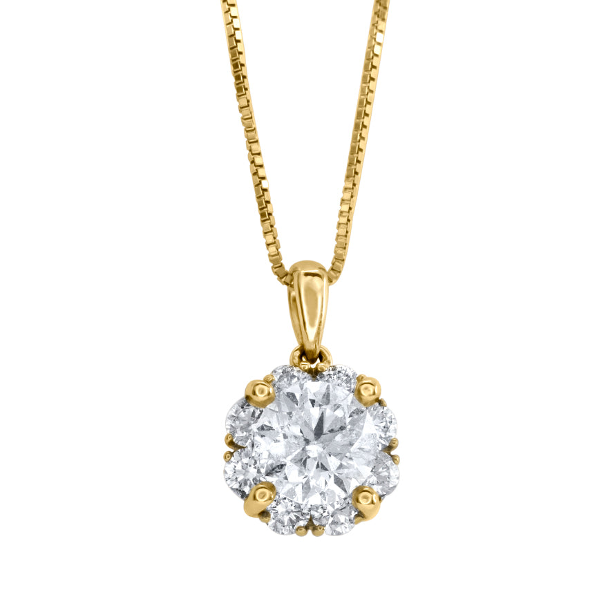 Diamond Pendant Necklace in 14K Yellow Gold (1.00 ct tw)