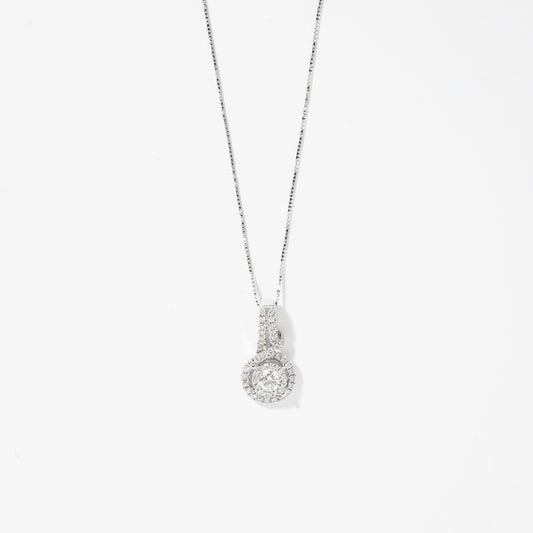 Diamond Cluster Necklace in 14K White Gold (0.50 ct tw)