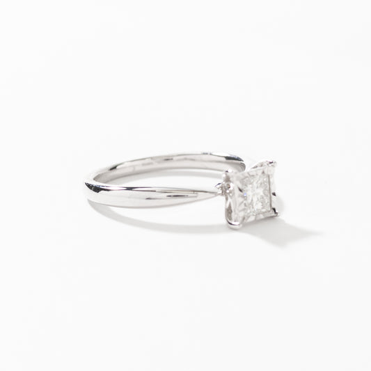 Princess Cut Diamond Engagement Ring in 14K White Gold (0.50 ct tw)