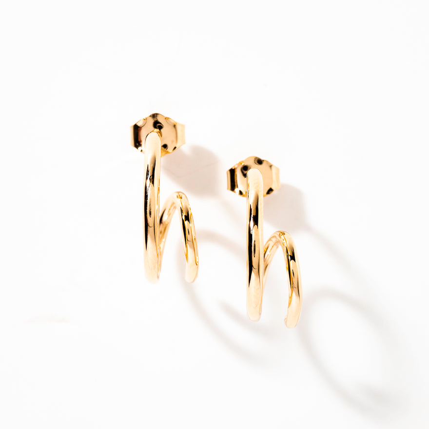 Spiral Earrings in 10K Yellow Gold