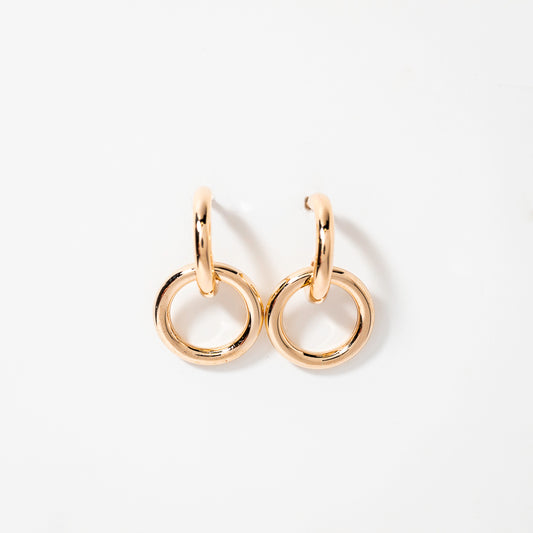 Circle Drop Earrings in 10K Yellow Gold
