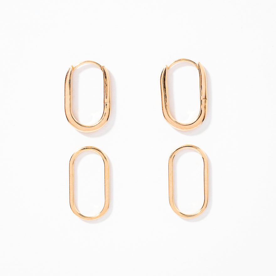 Paperclip Drop Earrings in 10K Yellow Gold