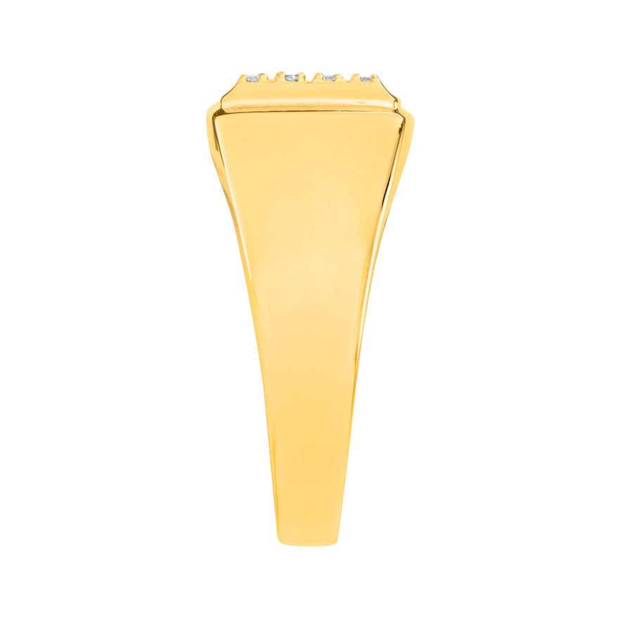 Bold Men's Diamond Ring in 10K Yellow Gold (0.12ct tw)