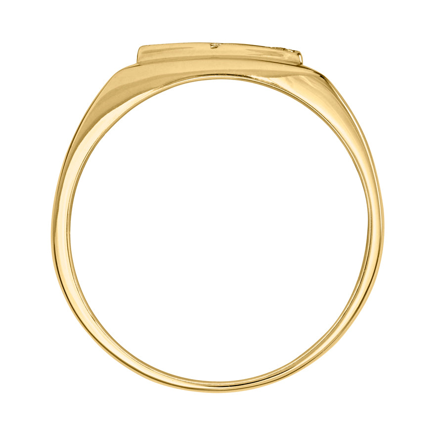 Men s Diamond Signet Ring in 10K Yellow and White Gold 0.03ct tw