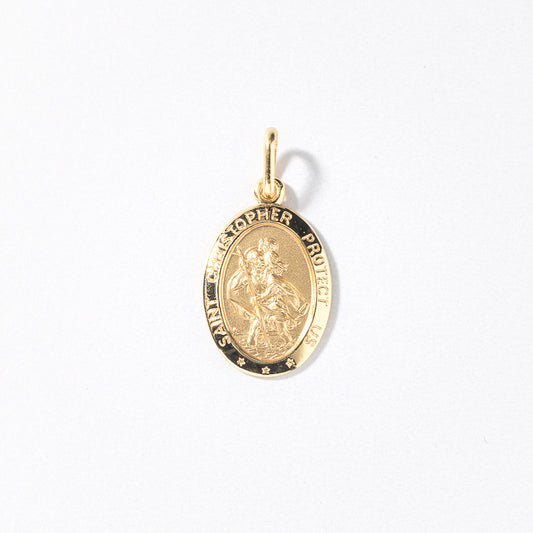 10K Yellow Gold Saint Christopher Medal Charm