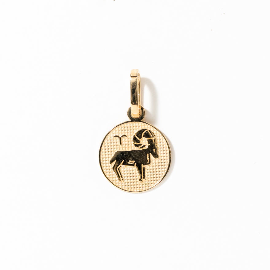 Aries Charm Pendant in 10K Yellow Gold