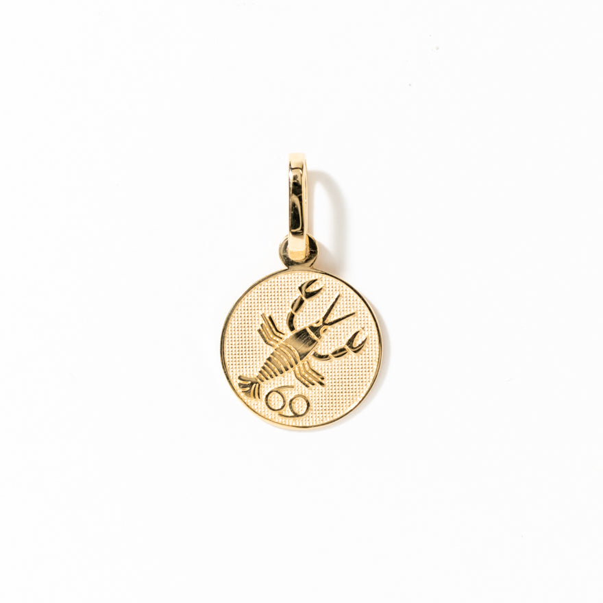 Cancer Charm Pendant in 10K Yellow Gold