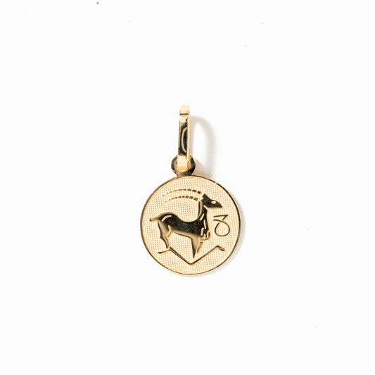 Capricorn Charm Pendant in 10K Yellow Gold