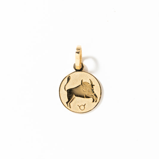 Taurus Charm Pendant in 10K Yellow Gold