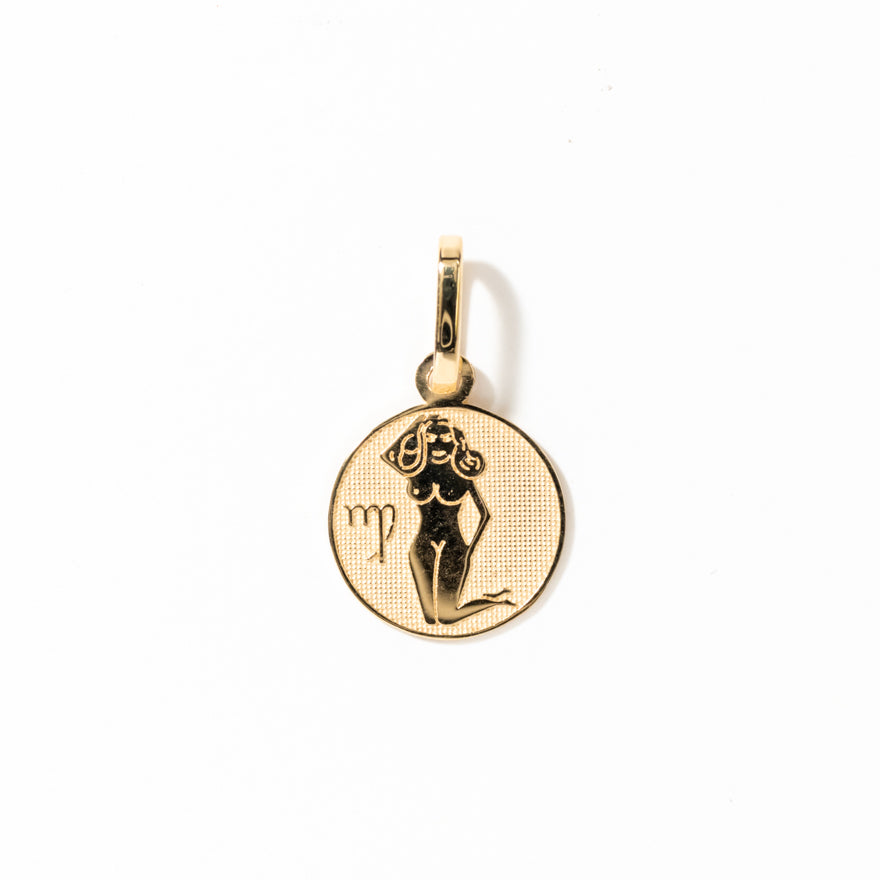 Virgo Charm Pendant in 10K Yellow Gold