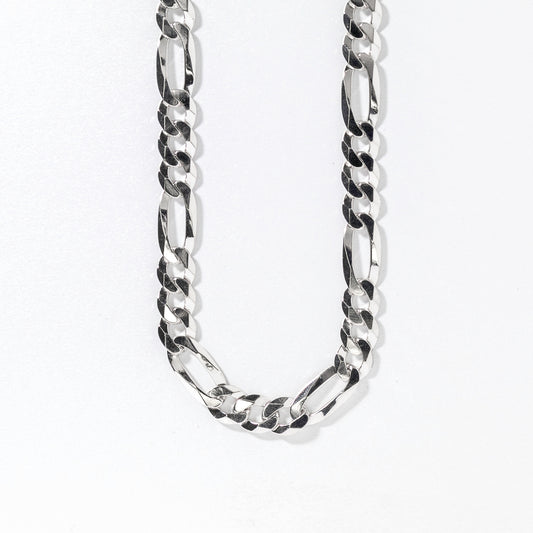 8mm Silver Figaro Chain (24”)