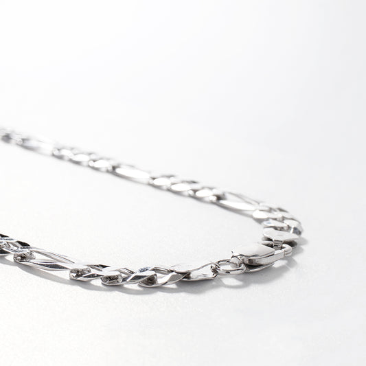 8mm Silver Figaro Chain (24”)