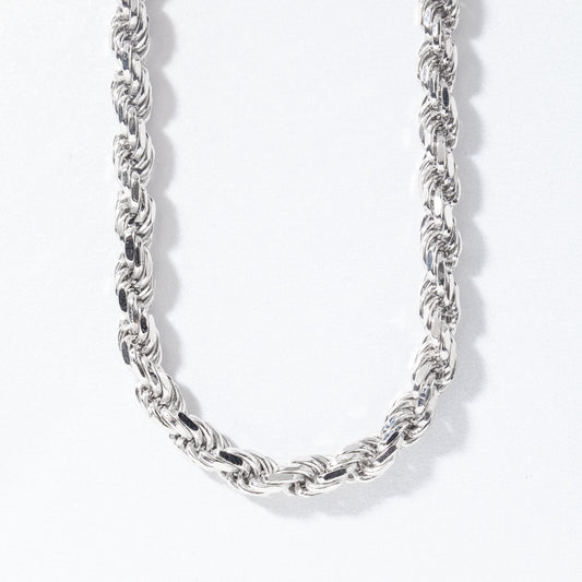 Silver 4.8mm Diamond Cut Rope Chain (24")