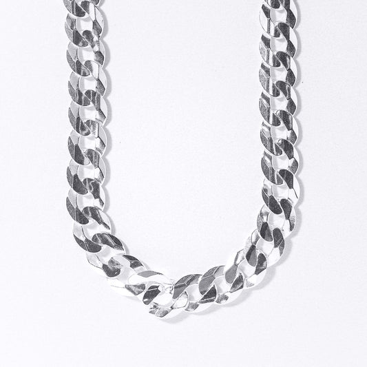 7.5mm Concave Curb Chain in Silver (22”)