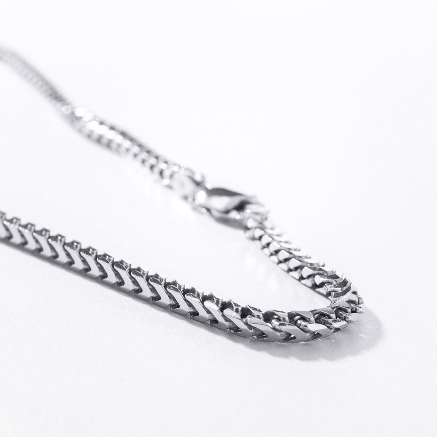 3mm Silver Square Franco Chain (24")