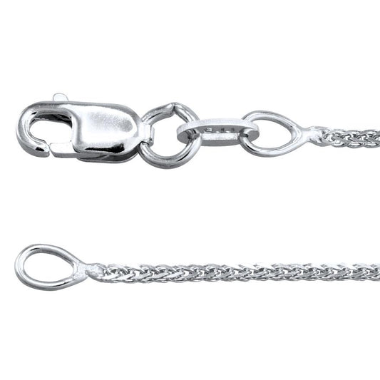 10K White Gold Square 0.8mm Wheat Chain (22")