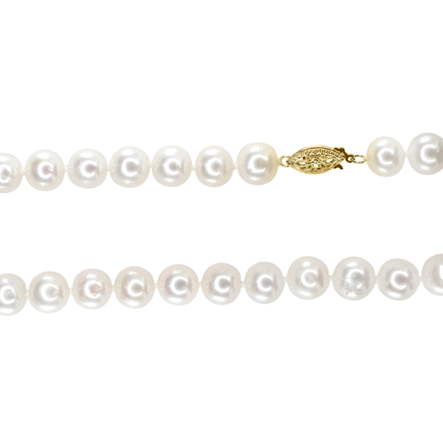 18" 8-9mm Cultured Pearl Strand Necklace