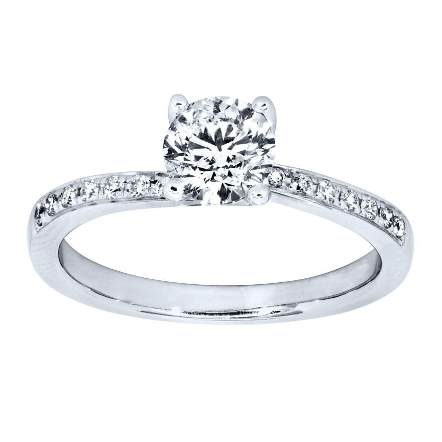 Diamond Accented Engagement Ring in 14K White Gold (0.80ct tw)