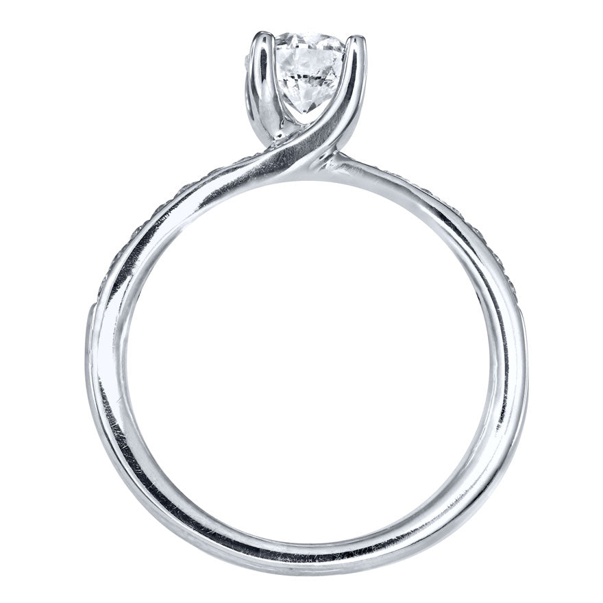 Diamond Accented Engagement Ring in 14K White Gold (0.80ct tw)
