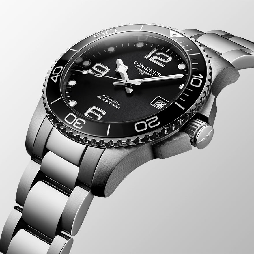 Longines HydroConquest 39mm Automatic Black Dial Watch | L3.780.4.56.6